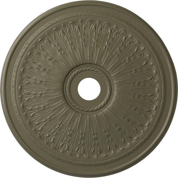 Ekena Millwork Oakleaf Ceiling Medallion (Fits Canopies up to 6 1/4"), 29 1/8"OD x 3 5/8"ID x 1"P, Spartan Stone CM29OASSF - main